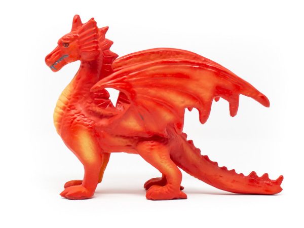 Green Rubber Toys Dragon - Red