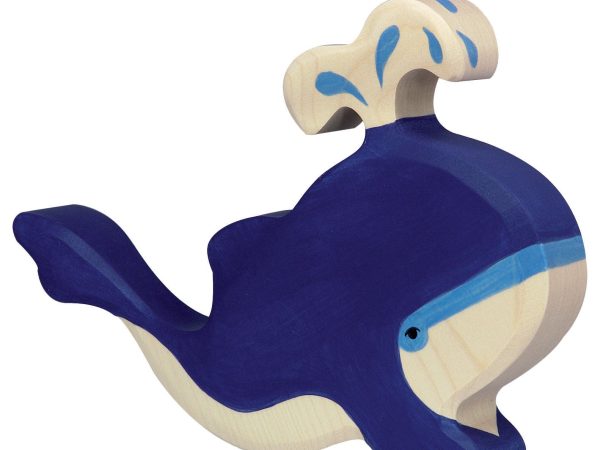 Holztiger Blue Whale With Water Fountain