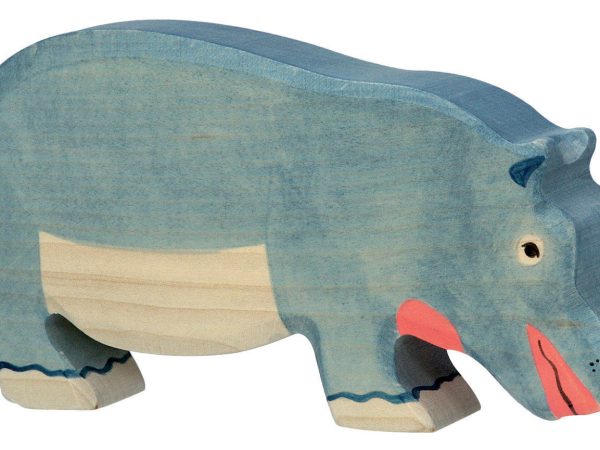Holztiger Feeding Hippopotamus