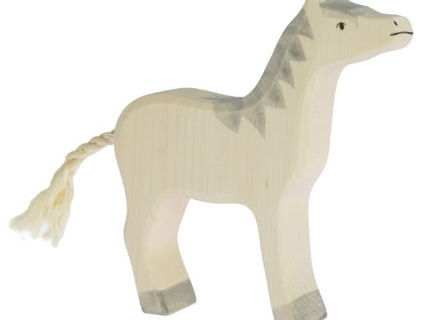 Holztiger Horse with Grey Mane - Head Raised