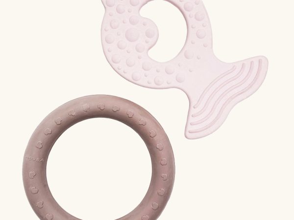 Hevea Natural Rubber Fish & Ring Teether Set