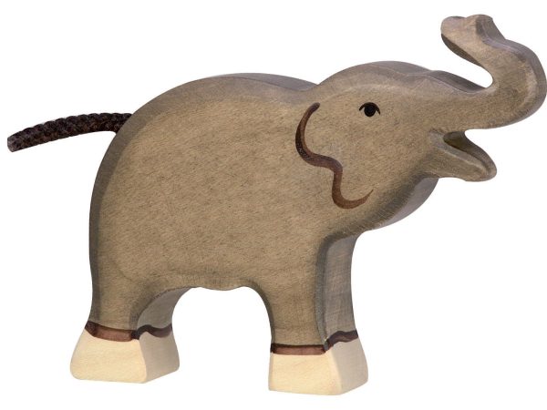 Holztiger Small Elephant With Raised Trunk
