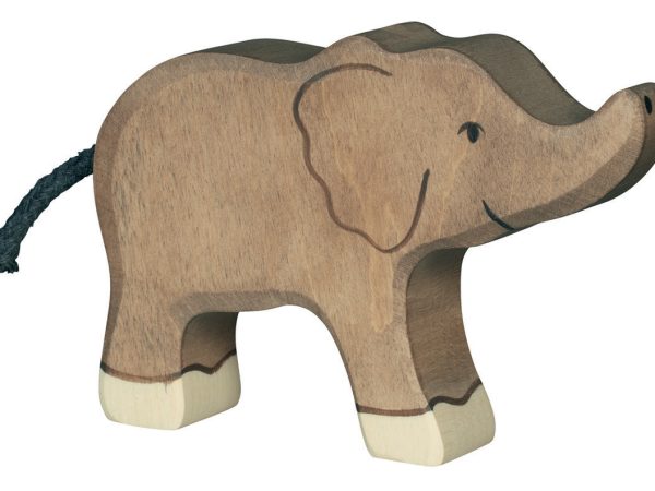 Holztiger Small Elephant With Raised Trunk 2