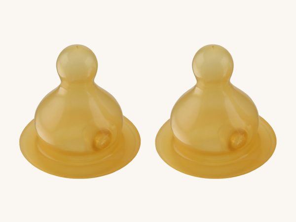Hevea Standard Neck Baby Bottle Natural Rubber Nipple - 2 Pack