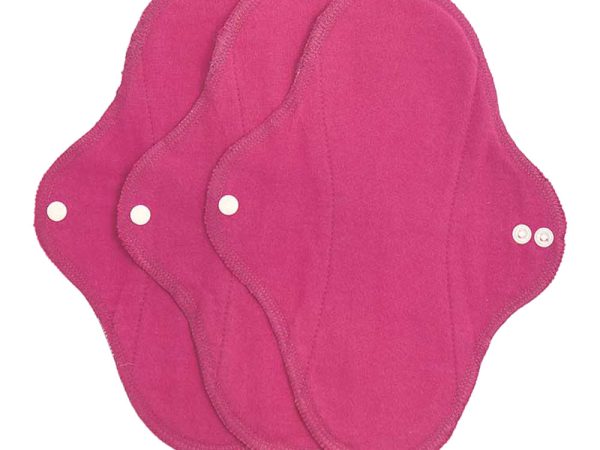 Imse Classic Cotton Flannel Regular Menstrual Pads 3 Pack - Sangria Solid