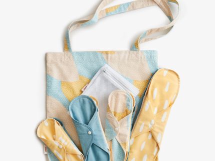 Imse Vimse Cotton Flannel Menstrual Pad Starter Kit - Blue Sprinkle