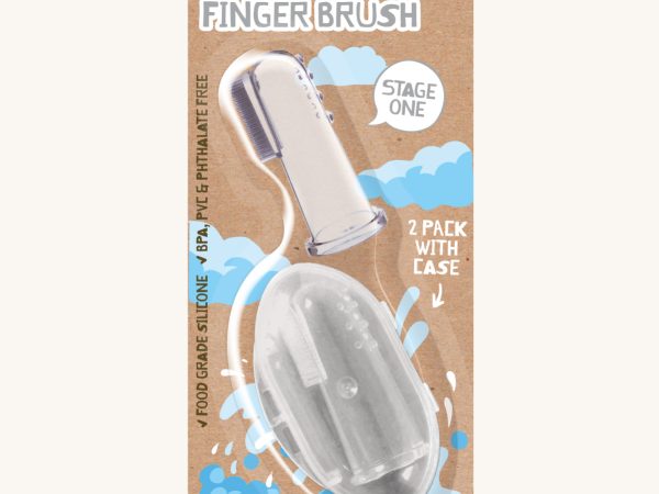 Jack N' Jill Silicone Finger Brush 2 Pack - Stage 1 (6-18 months)