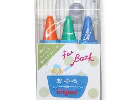 Kitpas Bath Coloured Rice Wax Crayons 3 Pack - Orange, Green, Blue
