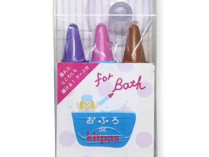 Kitpas Bath Coloured Rice Wax Crayons 3 Pack - Violet, Pink, Brown