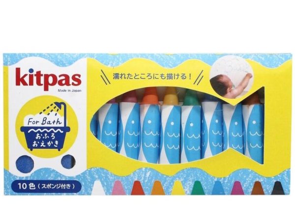 Kitpas Bath 10 Coloured Rice Wax Crayons