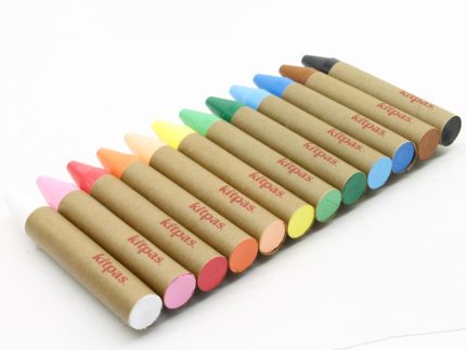 Kitpas Large 12  Coloured Rice Wax Art Crayons