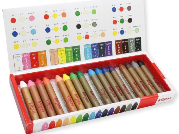 Kitpas Medium 16 Coloured Rice Wax Art Crayons