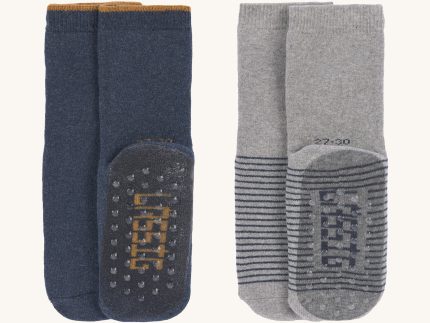 Lassig 2-Pack Organic Grippy Socks - Blue Grey