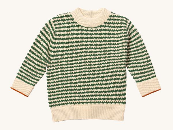 Little Green Radicals Knitted Jumper - Olive Striped