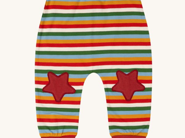 Little Green Radicals Knee Patch Joggers - Rainbow Striped