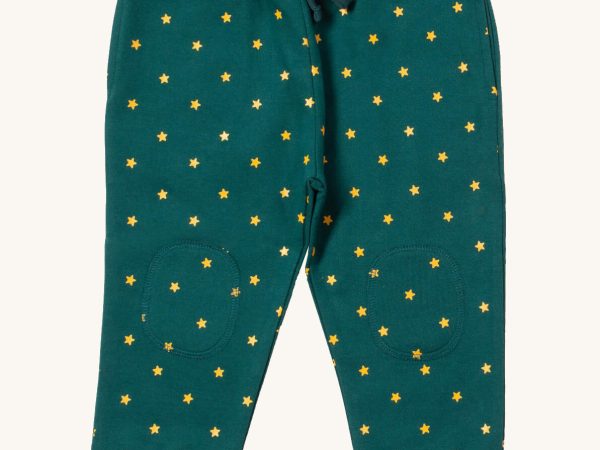 Little Green Radicals Knee Patch Cosy Joggers - Golden Stars