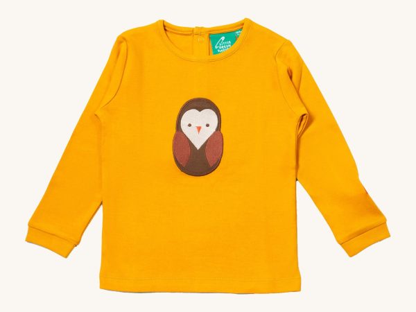 Little Green Radicals Applique Long Sleeve Top - Brown Owl