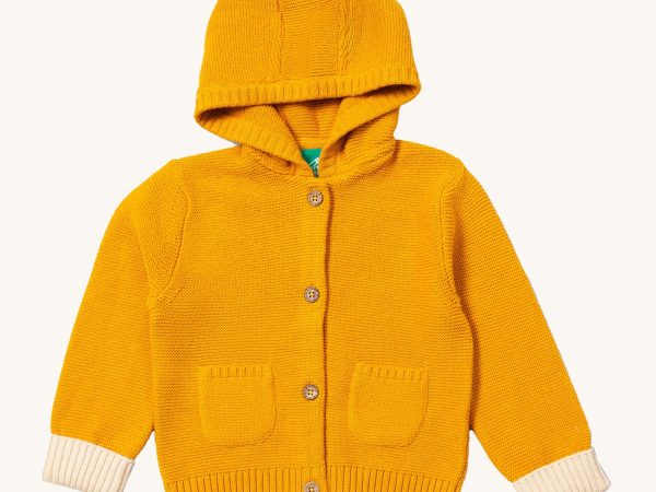 Little Green Radicals Hooded Knitted Cardigan - Gold