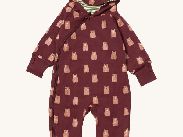 Little Green Radicals Hooded Reversible Snug Suit - Brown Bears