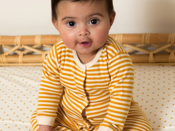 Little Green Radicals Organic Babygrow 2 Pack Set - Gold & Green