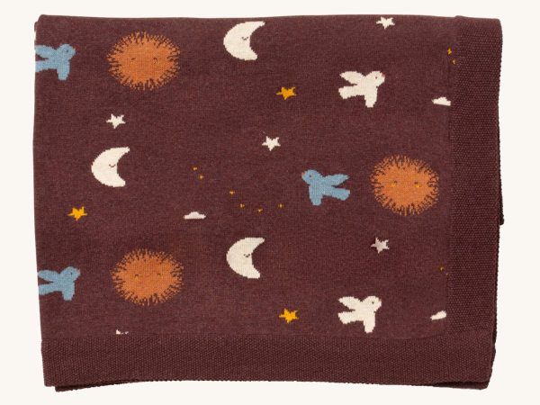 Little Green Radicals Knitted Baby Blanket - Flying Birds