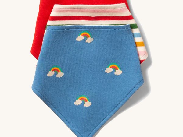 Little Green Radicals Bib Set 3 Pack - Blue Rainbows