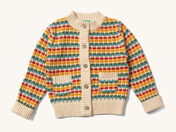 Little Green Radicals Organic Knitted Cardigan - Rainbow Days