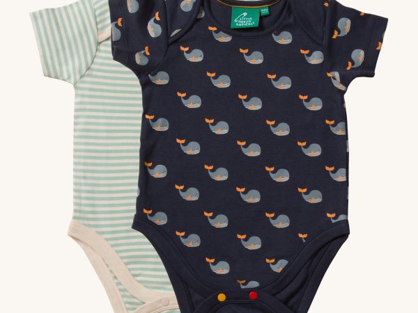Little Green Radicals Organic Baby Body 2 Pack Set - Whale Song