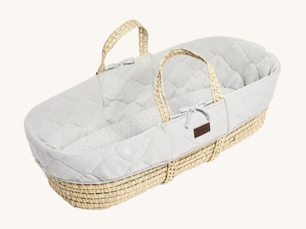 Little Green Sheep Natural Quilted Moses Basket & Mattress