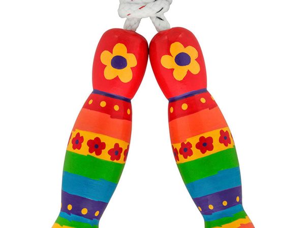 Lanka Kade Red Rainbow Flowers Skipping Rope