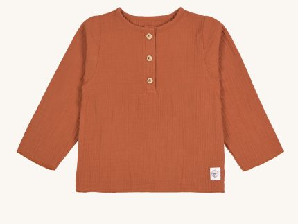 Lassig Long Sleeve Muslin Shirt - Rust