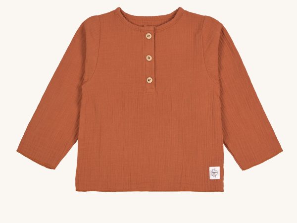Lassig Long Sleeve Muslin Shirt - Rust