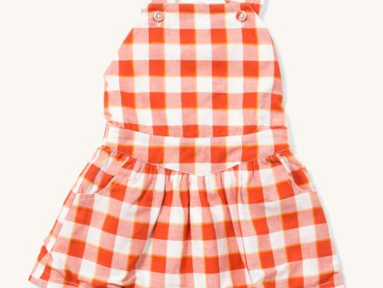 LGR Soft Red Checkered Pinafore Dress