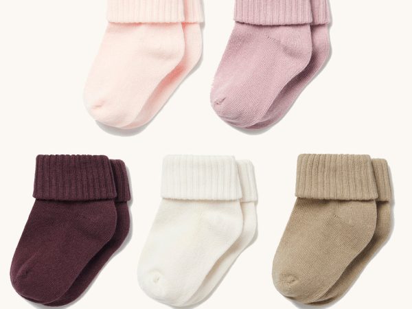 MORI Ribbed Socks 5 Pack - Berry Mix