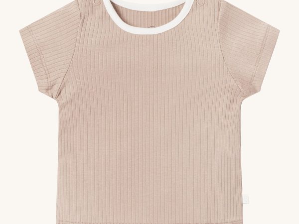 MORI Ribbed Short Sleeve T-Shirt - Blush