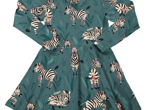 Meyadey Zippy Zebra Long Sleeve Circle Dress