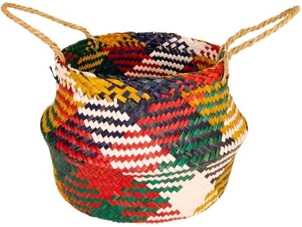 Namaste Multi-Colour Seagrass Belly Basket
