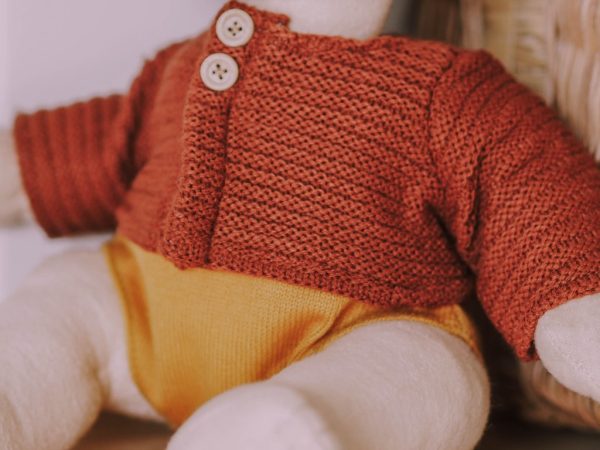 Olli Ella Dinkum Doll Cardigan - Chestnut