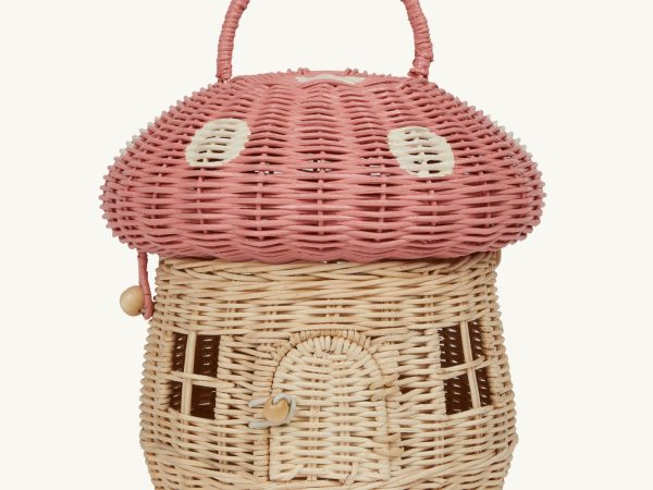 Olli Ella Mushroom Basket - Pink Musk