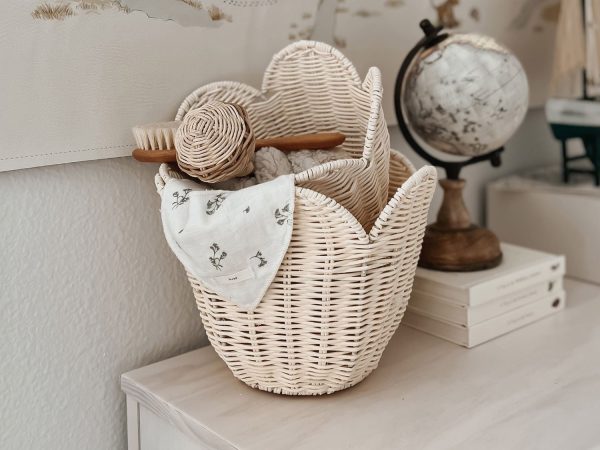 Olli Ella Rattan Lily Basket Set - Buttercream