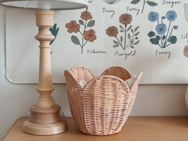 Olli Ella Rattan Lily Basket Set - Seashell Pink