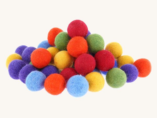 Papoose Felt Rainbow Balls 3.5cm 49 Pack