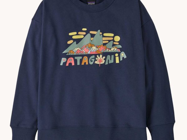 Patagonia Kids Crew Sweatshirt - Fitz Roy Foliage: New Navy