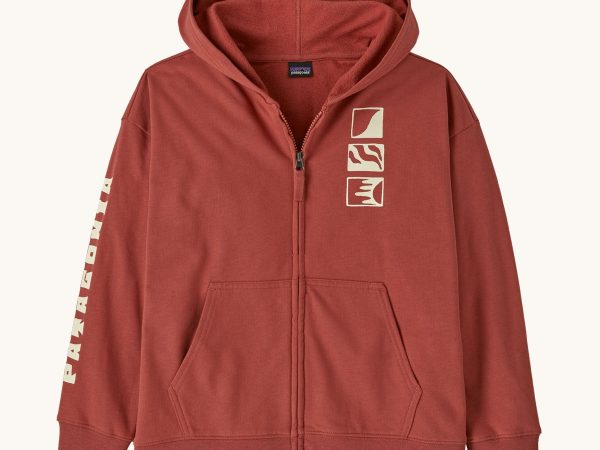 Patagonia Kids Full-Zip Hoody Sweatshirt - Mother Rays / Potters Red