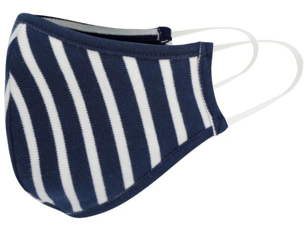 Piccalilly Kids Face Mask - White & Navy