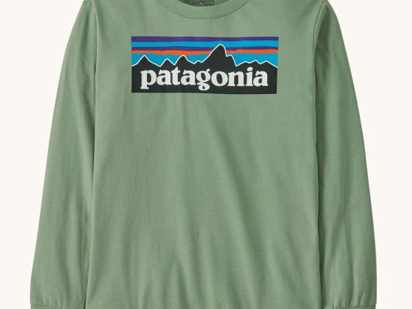 Patagonia Kids Long Sleeve Top - P-6 Logo / Ellwood Green
