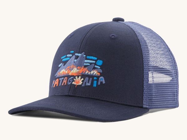 Patagonia Kids Trucker Hat - Fitz Roy Foliage / New Navy