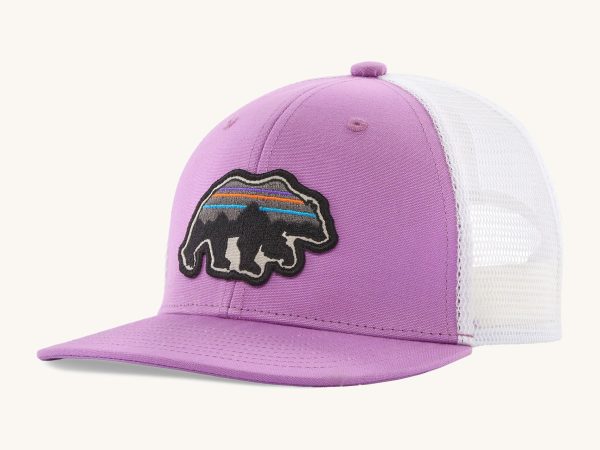 Patagonia Kids Trucker Hat - Back for Good Bear / Brisk Purple