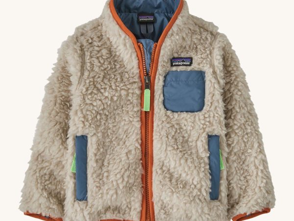 Patagonia Little Kids Retro-X Fleece Jacket - Natural / Redtail Rust