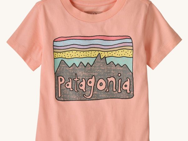 Patagonia Little Kids Regenerative T-Shirt -  Fitz Roy Skies / Sunlit Pink